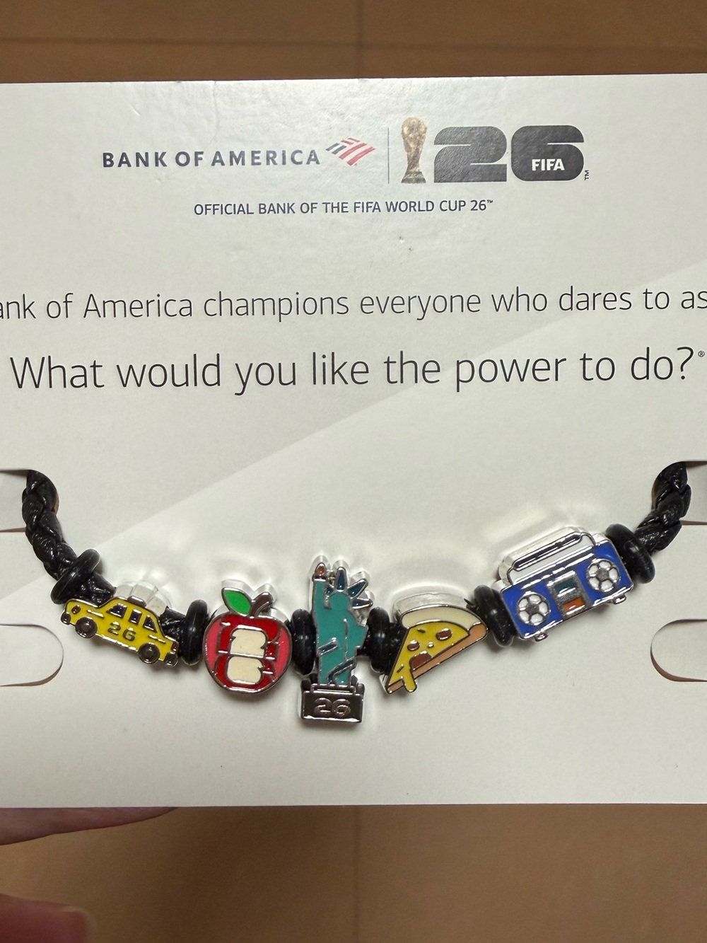 2026 FIFA World Cup New York City Charm Bracelet Fan Band Bank of America NYC